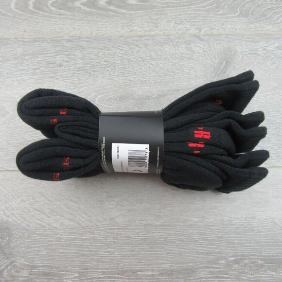 Jordan Essentials Crew Socks (3 Pairs) Mens Size 8-12 Black Red NEW - Picture 7 of 10